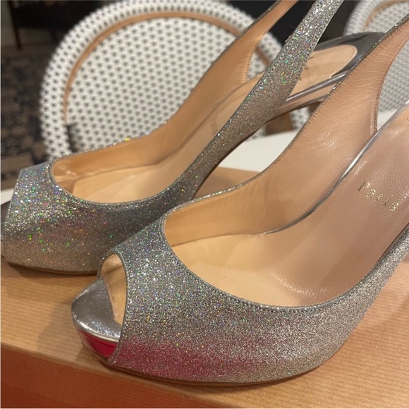 Christian Louboutin N Prive 100 Glitter Specchio Heels Perfect for Wedding - Picture 6 of 12